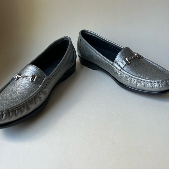 SAS Metro Loafer Shoes Tripad Silver Leather Slip On Casual Size 10 N Narrow - Picture 3 of 10